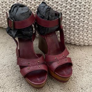 Burgundy Chloe Wedges